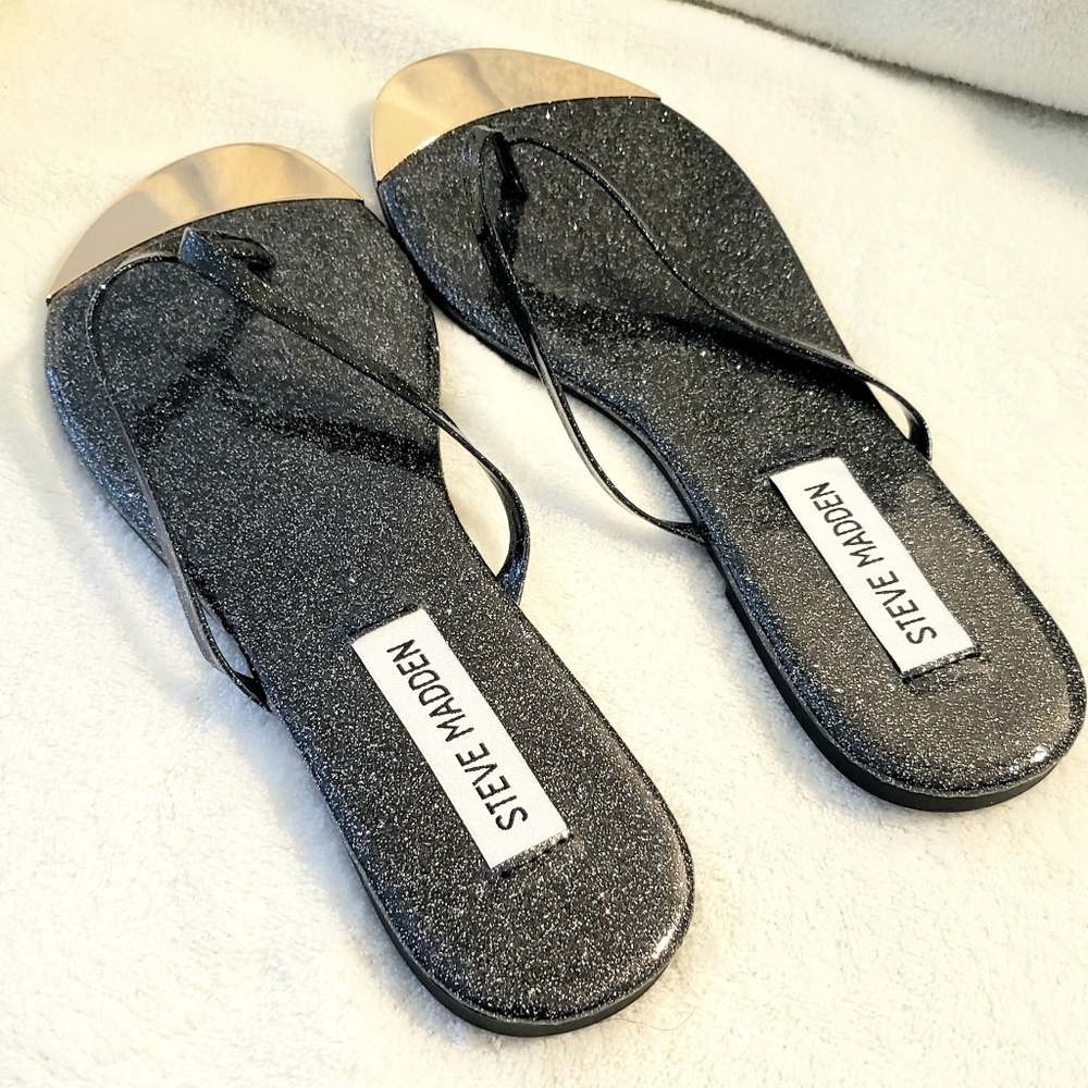 Steve Madden Black Glitter Sandal